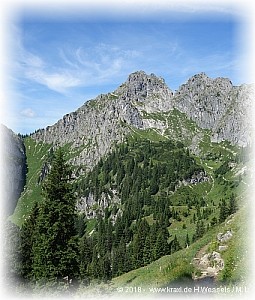 Gipfelaufbau der Großen Klammspitze