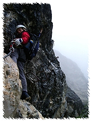 Schlicker Klettersteig - Einstieg